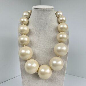 Vintage MCM Oversized Faux Pearl Graduated Statement Necklace 20" / Maximalism